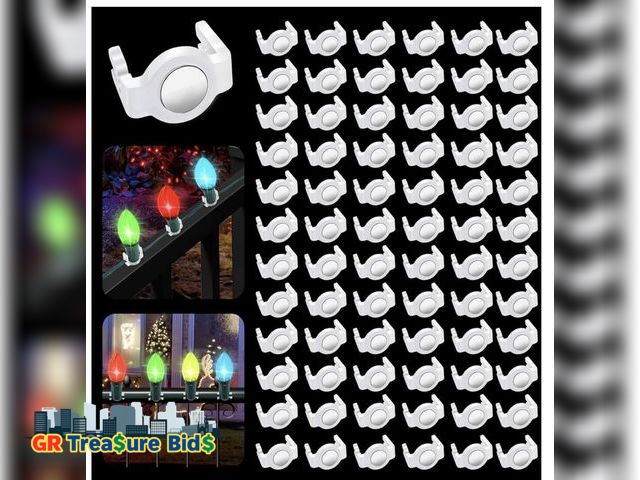 Lot 111-48778 - Retail: $51 Blulu 100 pcs Black Christmas Magnetic Light Clips Bulk, Holiday Magnet Hooks, C9 Light ...