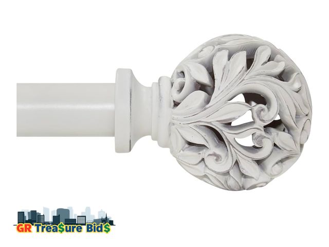 Lot 111-39801 - Curtain Rods for Windows 48 to 84 Inch(4-7 ft), 1 Inch Diameter Adjustable Heavy Duty Curtain Rods w...