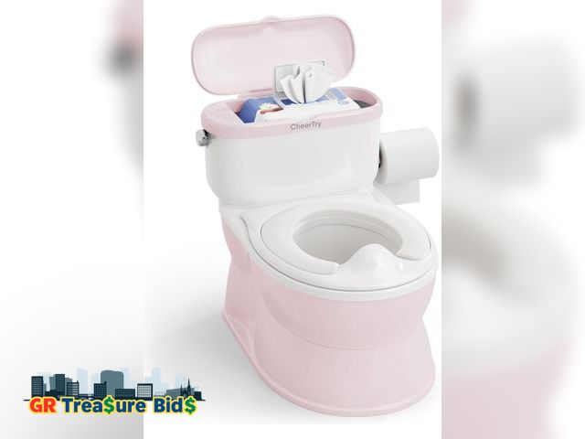 Lot 111-512353 - 2-in-1 Toddler Potty Training Toilet - with Detachable Training Seat, Realistic Flushing Sound for B...