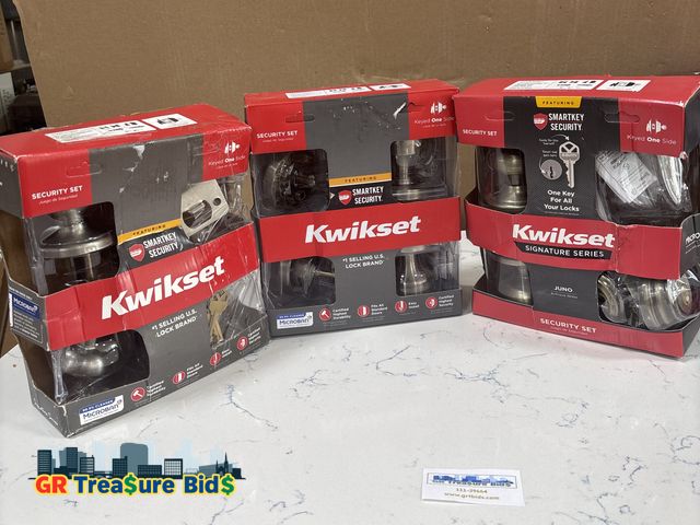 Lot 111-29664 - 3 pack New 3 pack Kwikset smart key security , lot D7