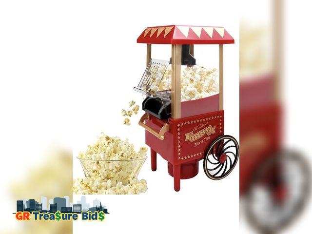 Lot 111-52463 - Hot Air Popcorn Machine, Popcorn Maker, 1200W Home Electric Popcorn Popper with Kernel Measuring Sco...