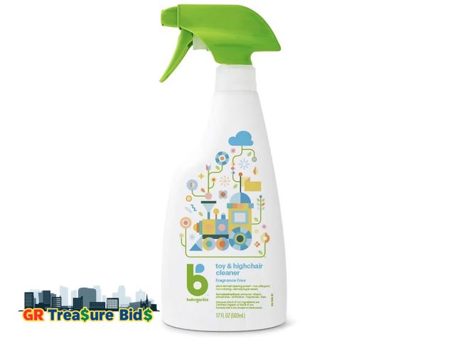 Lot 111-67006 - New Babyganics Toy &amp; Highchair Cleaner Spray, Fragrance Free, 17oz Spray Bottle
