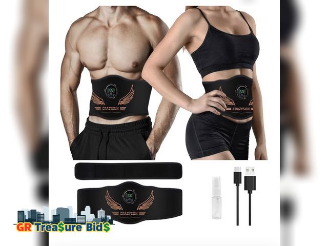 Lot 111-69946 - Retail: $49 Ab Stimulator Belt, Tactical x Abs Stimulator Muscle Toner Home Office Workout Equipment...