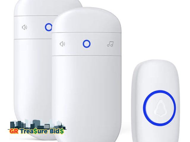 Lot 111-89272 - New Wireless Doorbell, SECRUI Door bell Over 1000ft Coverage with 2 Plug-In Receivers, Waterproof Pu...