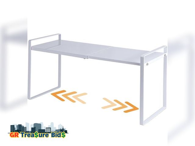 Lot 111-52461 - Expandable Cabinet Shelf Organizer Riser for Kitchen Pantry Cupboard Under Sink Countertop (white, 8...