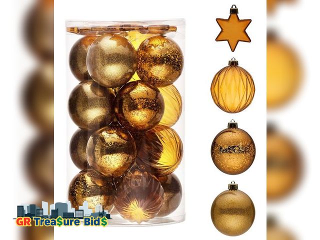 Lot 111-86408 - New DecorbyHannah Christmas Ornaments,25ct 3.15inches Large Clear Christmas Tree Ornaments Decoratio...