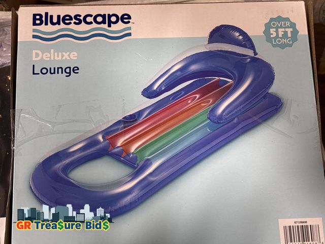 Lot 111-52079 - New Blue scape over 5 ft. Long , Deluxe lounge. Includes repair patch