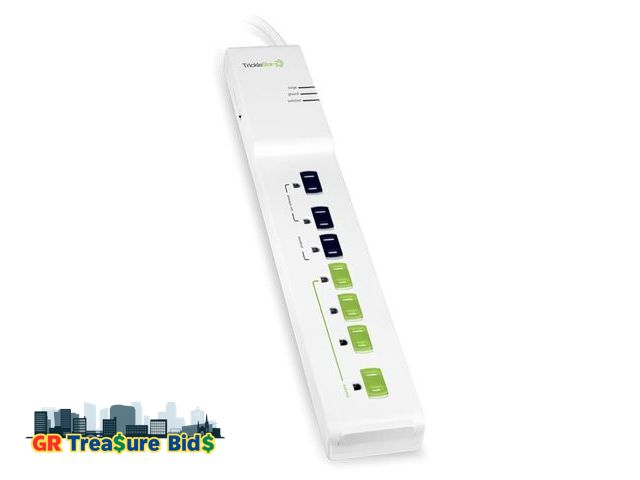 Lot 111-63054 - New TrickleStar TS1104 7 Outlet APS, 1080 Joules, 3 ft Cord White