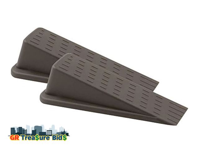 Lot 111-16664 - Heavy-Duty 2” X 5-1/4” Walnut Brown Doorstop (2 per Pack)