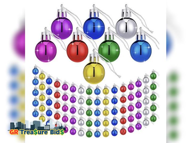 Lot 111-24718 - New Sumind 80 Pcs Halloween Christmas Mini Glitter Balls Multicolor Ornament Xmas Tree Decorations H...