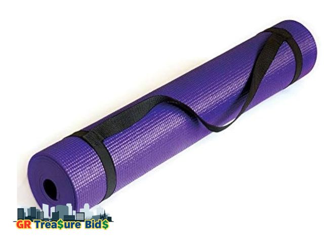 Lot 111-48500 - Eco Friendly Comfort Non-Slip Workout Yoga Mat with Carrying Strap for Exercise Yoga, Pilates, Gymna...