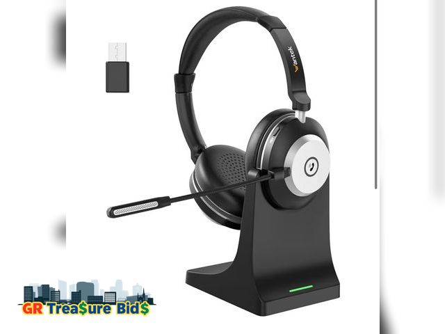 Lot 111-72772 - Wantek Wireless Headset with Mic- USB &amp; Bluetooth Connectivity, 50-Hour Battery Life, AI Noise C...