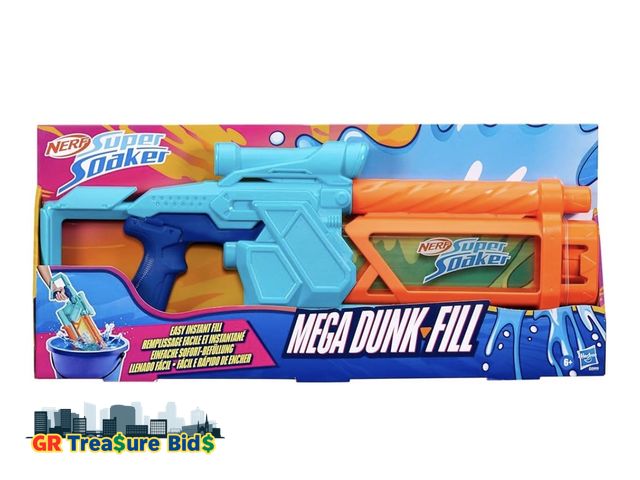 Lot 111-84930 - Nerf Super Soaker Mega Dunk-Fill Water Blaster, Easy Instant Fill Tank, Just Dunk &amp; Go, 33.9 Flu...