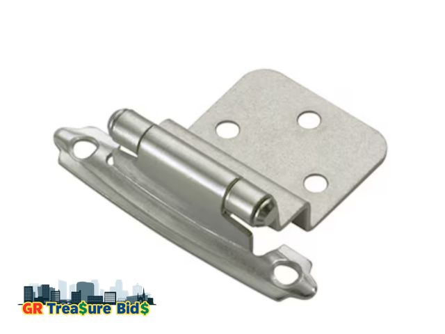 Lot 111-94696 - RELIABILT 200-Degree 3/8-in Inset Inset Surface Self-Closing Satin nickel Cabinet Hinge , 5 Pairs ( ...