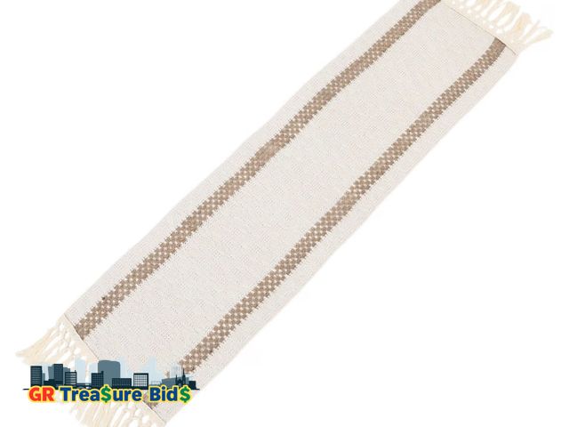 Lot 111-52626 - New OUNONA Rustic Table Runner with Tassels Bohemian Woven Design for Dining Table Decor for Home an...