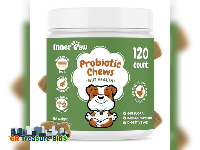 Lot 111-82672 - New Inner Paw Probiotics for Dogs, Digestive Enzymes &amp; Prebiotic Formula for Gut Health, Dog Pro...