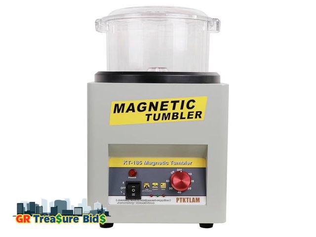 Lot 111-70894 - Magnetic Tumbler, Jewelry Polisher with 7.1”(180mm )Polishing Barrel &amp; 200g Burnishing Pins for ...
