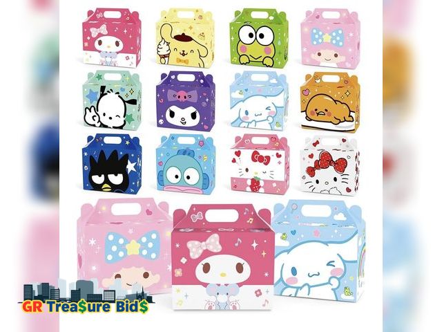 Lot 111-88372 - New 13PCS Cute Party Favor Treat Boxes, Cartoon Theme Candy Boxes Goodie Gift Boxes with 2 Styles Pa...
