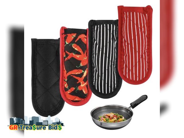 Lot 111-99504 - 2 Pieces Pan Handle Sleeve Heat Resistant Handle Covers Cast Iron Skillet Handle Covers Machine Wash...