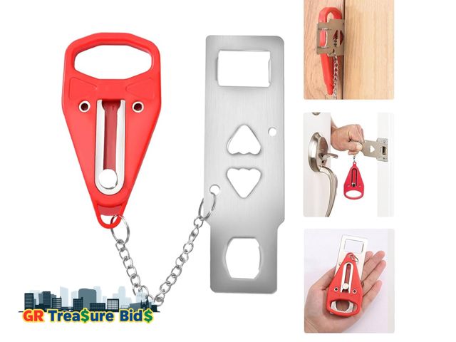 Lot 111-22981 - Pocket Travel Door Safety Lock Latch Home Hotel Apartment Securityl Essentials