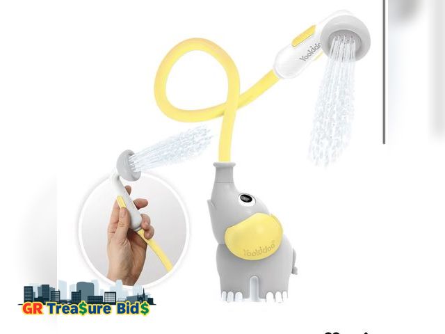 Lot 111-709783 - Yookidoo Baby Bath Shower Head - Elephant Water Pump and Trunk Spout Sprayer and Rinser-Control Wate...