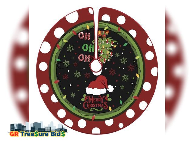Lot 111-93148 - Christmas Tree Decorations 48 Inches Lime Green Tree Skirt Peppermint Tree Skirt Xmas Tree Mat with ...
