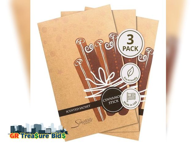 Lot 111-92357 - Simplicity Scents Cinnamon Sticks Scented Sachets Pack of 3, Fall &amp; Winter - Long-Lasting Scente...