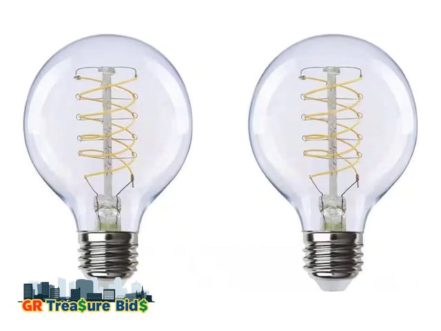 Lot 111-23975 - Ceybo Daylight LED Light Bulbs G25 Globe, E26 Base, Bright 5000K, Dimmable Vintage Edison Filament, ...