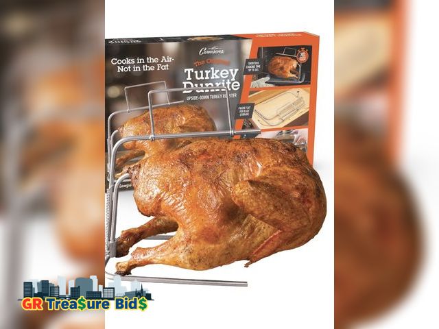 Lot 111-85782 - New Camerons Original Turkey DunRite- Patented Upside-Down Stainless Steel Turkey Roaster- Cooks in ...