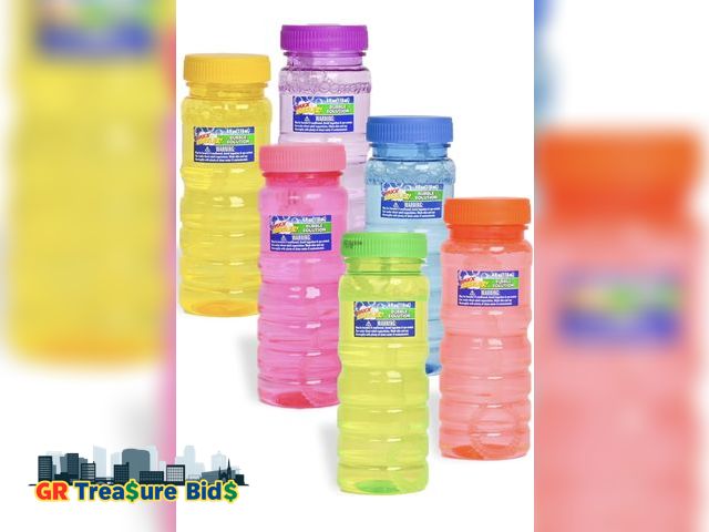 Lot 111-52369 - 6 Pack Bubble Solution – 4oz Bubble Blower Bottles with 6-Hole Wand | for Kids | Birthday Party Favo...