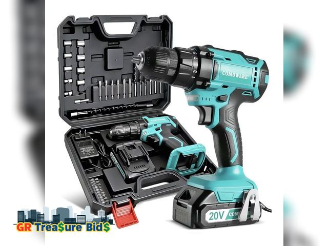 Lot 111-81882 - New COMOWARE 20V Cordless Drill, Electric Power Drill Set with 1 Battery &amp; Charger, 3/8” Keyless...