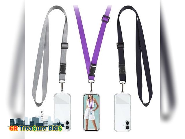 Lot 111-59634 - InnoBeta Phone Lanyard, Adjustable Crossbody Cell Phone Lanyard Neck Strap with 3 Phone Tether Patch...