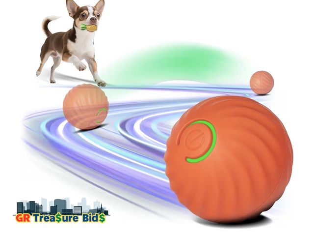 Lot 111-82663 - Interactive Dog Toys Ball Small, 2.1 inch Bouncing Rotating Ball, Pet Toys for Small Dogs, USB Recha...