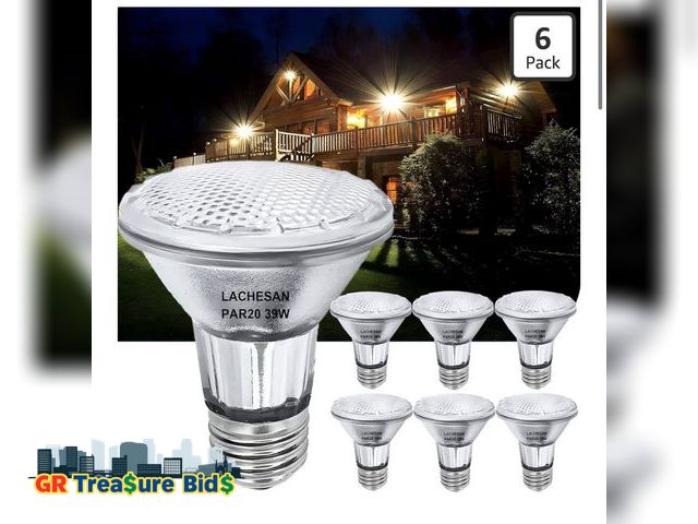 Lot 111-577662 - New PAR20 Flood 39W 120V 480 Lumens Flood Light Bulbs, 6 Pcs PAR20 Range Hood Light Bulb with Dimmab...
