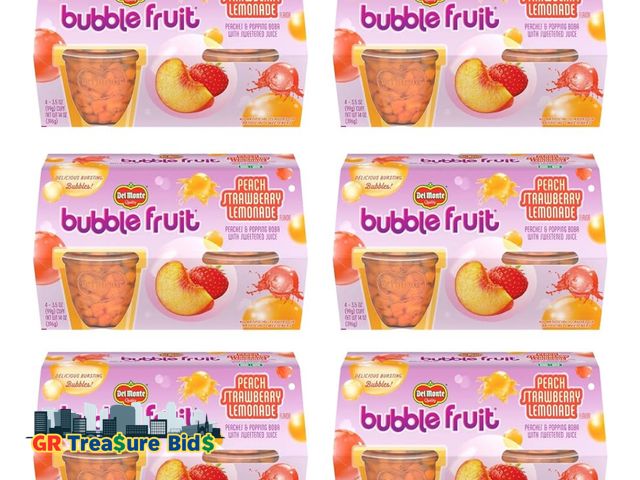Lot 111-23468 - Del Monte Bubble Fruit Cup Snacks, Peach Strawberry Lemonade, 3.5 Oz, (Pack of 6, 24 Count Total)