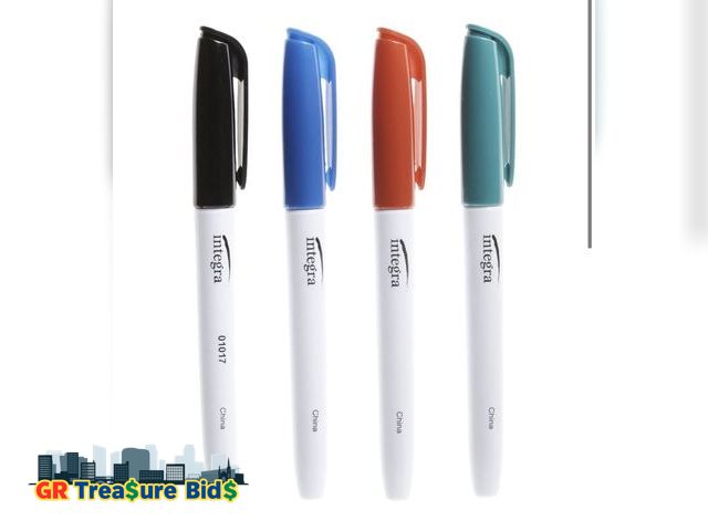 Lot 111-36844 - Integra Dry Erase Marker, Bullet Tip, 4/Pack, Multi-Color (ITA01019)