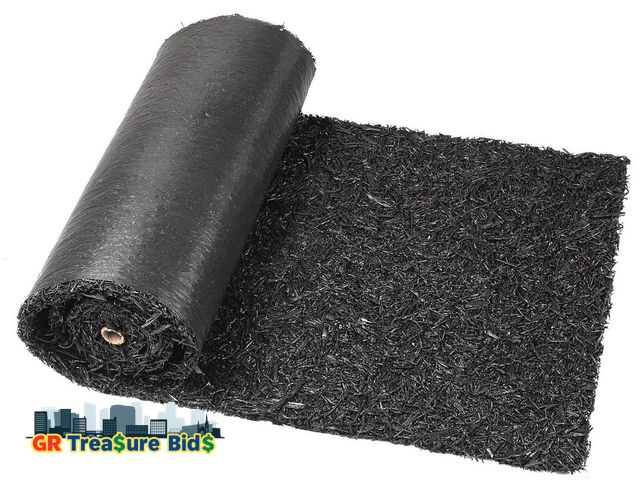Lot 111-68691 - New Recycled Rubber Mulch Mat Roll Black Permanent Mulch Walkway Pathway for Landscaping Outdoor 8' ...