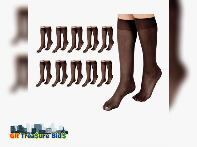 Lot 111-43197 - Fashion Knee Highs beige. Comfort top FR. GREY sandal foot fits all.