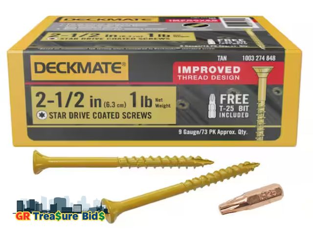 Lot 111-41281 - Deckmate 2-1/2 In. Tan Exterior Self-Starting Star Flat-Head Wood Deck Screws #9 (1 Lb./87 Pcs)