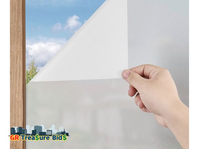 Lot 111-82626 - VEVOR Window Privacy Film, Static Cling Removable Frosted Glass Window Film for Bathroom, Non-Adhesi...