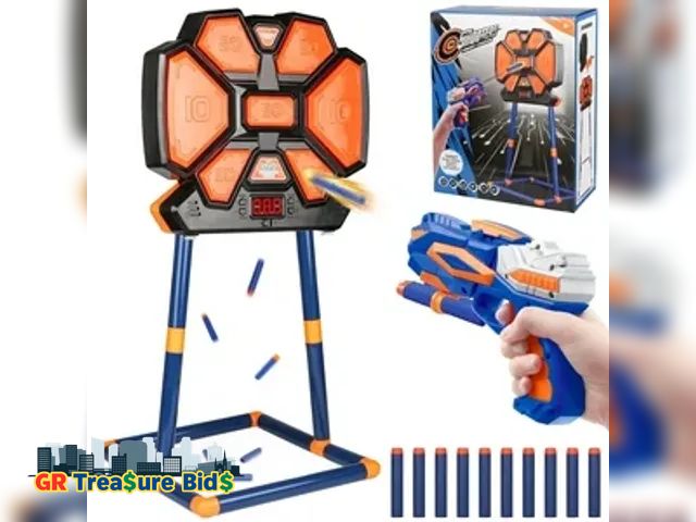 Lot 111-72662 - New $80 Children Indoor Battery Operated Digital Scoring Stand Target 1 Toy Guns With Bullets Shoot ...