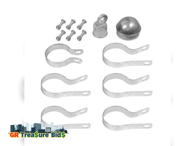 Lot 111-8263 - 2-3/8 in. Galvanized Chain Link Fence Aluminum End/Gate Post Set for 5 ft. &amp; 6 ft.