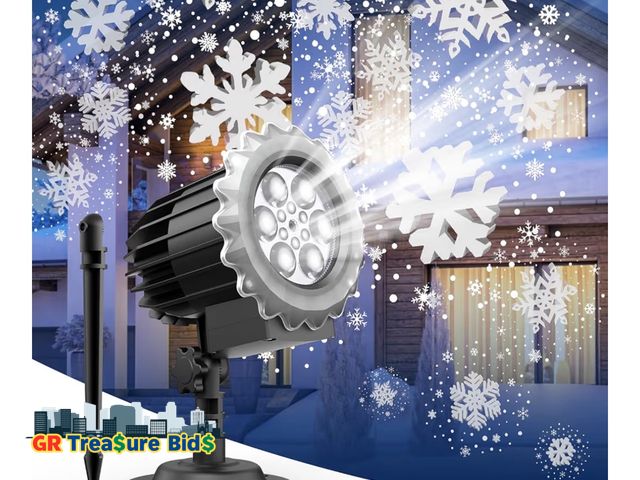 Lot 111-975520 - New Christmas Snowflake Projector Lights, Led Projector Lamp Outdoor, Christmas Decorations Lighting...