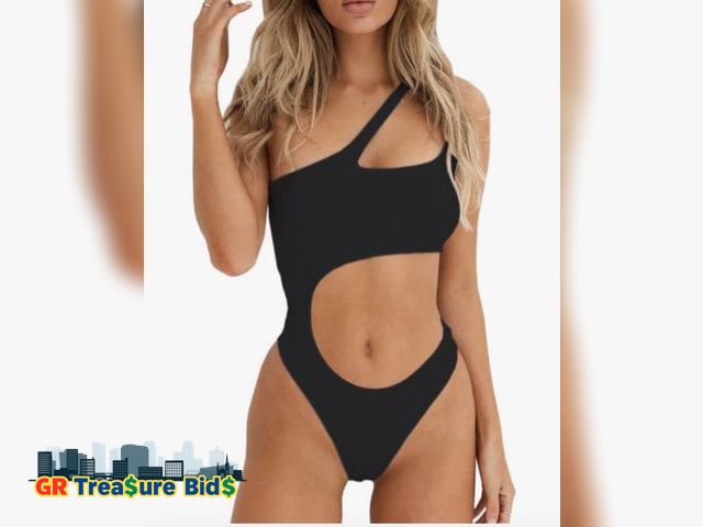 Lot 111-85442 - New ALLureLove Women's One Piece Swimsuit One Shoulder Cutout Bathing Suits Sexy Bikini High Cut Swi...