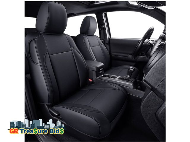 Lot 111-82627 - New LUCKYMAN CLUB Tacoma Custom Fit Seat Covers for 2016-2023 Tacoma Crew Cab with Faux Leather (Bla...