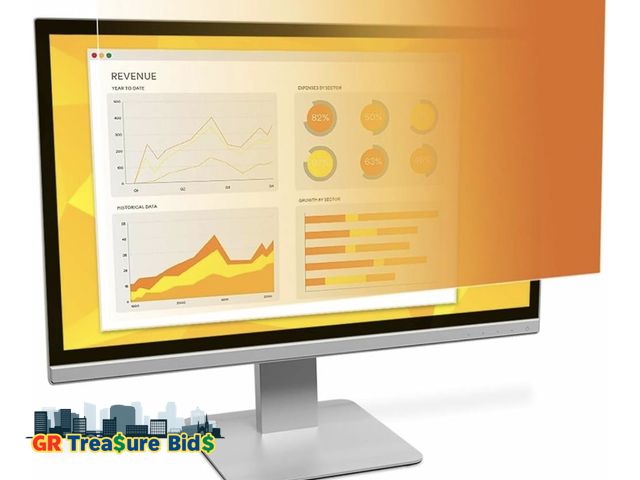 Lot 111-79102 - 3M Gold Privacy Filter for 21.5 Inch Widescreen Monitor, Reversible Gold/Black, Reduces Blue Light, ...