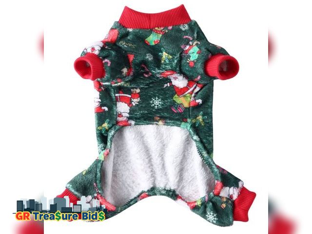 Lot 111-49714 - New XIAOYU Santa Claus Snow Gift Box Pattern Christmas Pet Clothes Dog Warm Pajamas Cat Christmas Co...