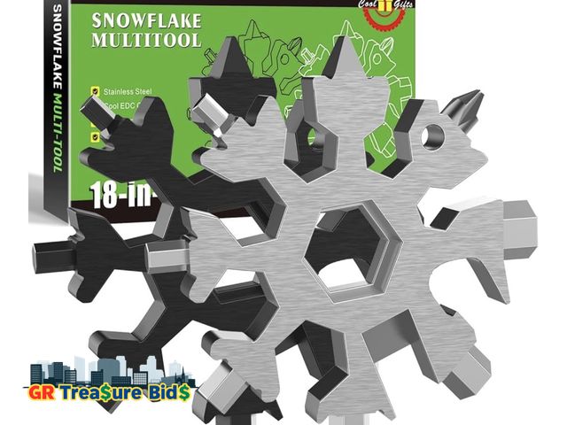 Lot 111-3345 - New Snowflake Multitool 2PCS 18 in 1 Stainless Steel Snowflake Multi Tool, Cool Gadgets for Outdoor ...