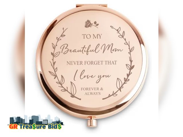 Lot 111-62026 - New Mom Gifts from Daughter Son, Personalized Gifts for Mom Mother, Custom Engraved Compact Mirror f...
