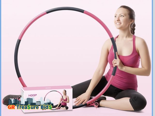 Lot 111-52276 - Beakabao Exercise Weighted Hoops for Adults and Kids, Adjustable 8 Sections 2LB Detachable Fitness H...
